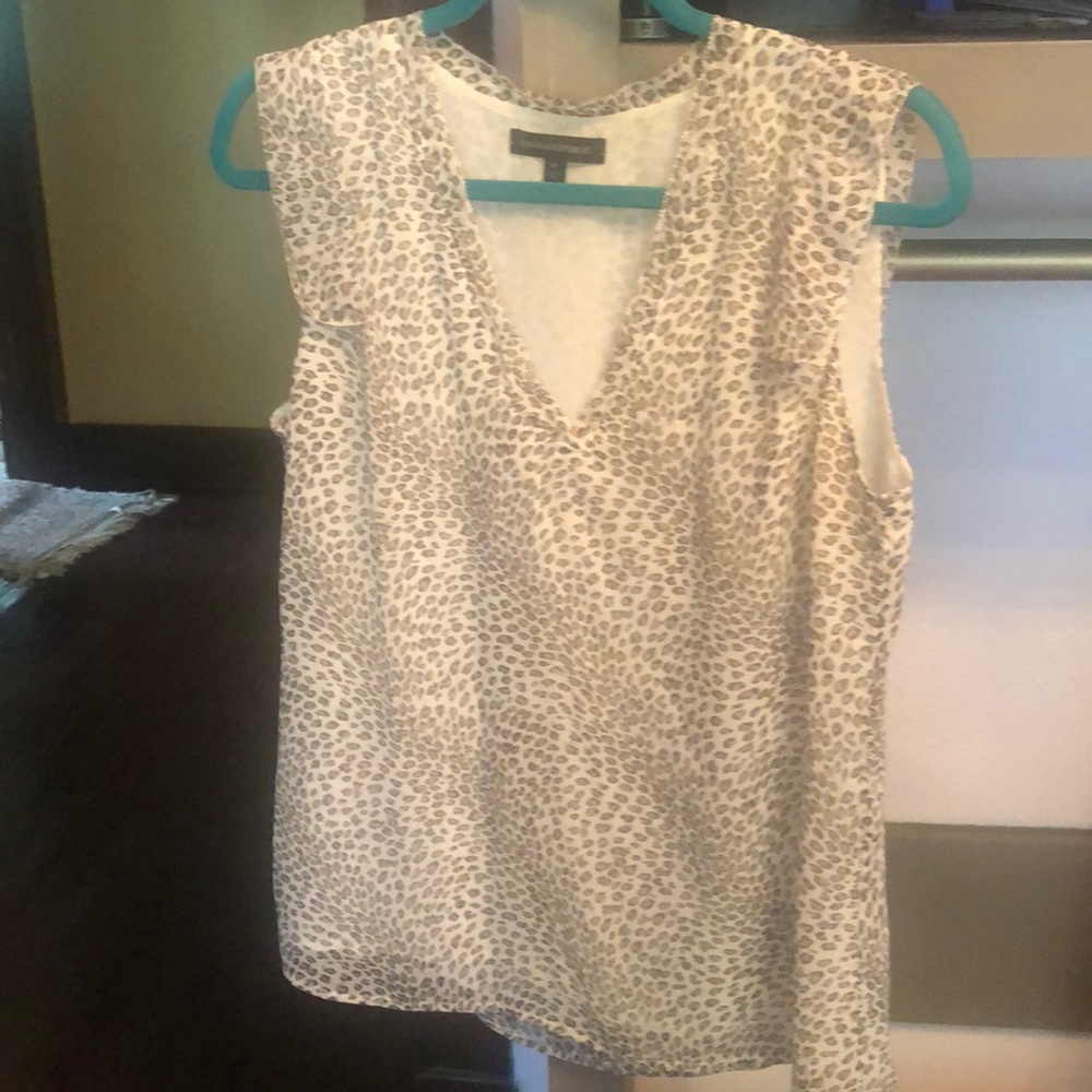Banana Republic snow leopard print sleeveless shell